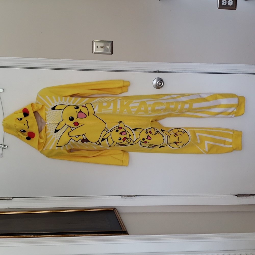Pikachu Hooded Onsie Footless Pajamas Size L